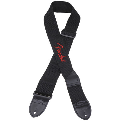 Fender Black Strap/Red Logo